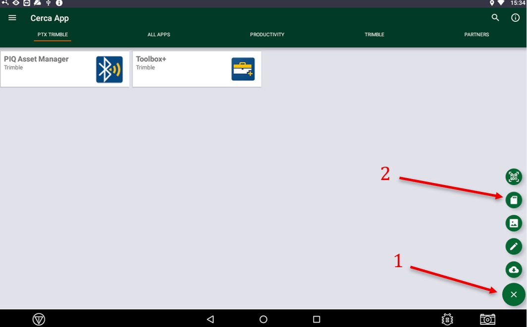Precision-IQ Step 2 - Tasti di accesso in App Central